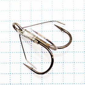 Крючок KOI WEEDLESS TREBLE HOOK , размер 1 INT, цвет BN, тройник незацепляйка, 5 шт. 10694104