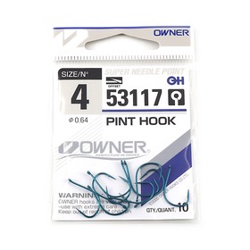 Крючок OWNER Pint Hook blue №4, 10 шт. 10694409