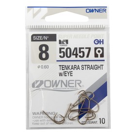 Крючок OWNER Tenkara Straight weye brown №8. 10шт. 10694426