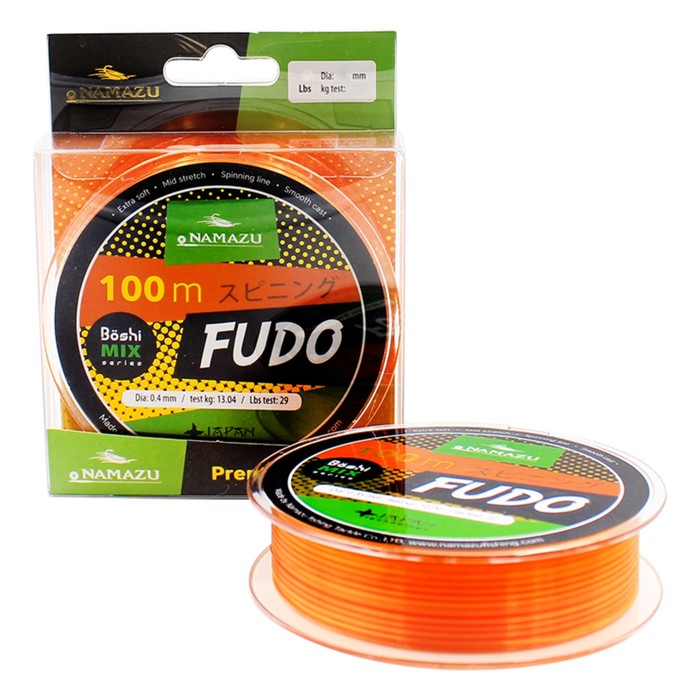 

Леска Namazu Fudo, L=100 м, d=0.28 мм, test=6.27 кг, оранжев-желтая