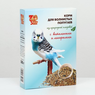 Корм Seven Seeds для волнистых попугаев, с витаминами и минералами 500 г