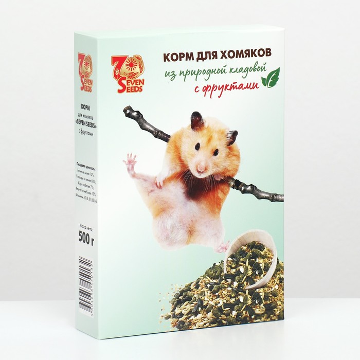 Корм Seven Seeds для хомяков, с фруктами, 500 г - Фото 1