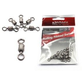 Вертлюг Namazu ROLLING RIBBED SWIVEL, латунь, BN, размер 1. test-60 кг, упаковка 10 шт. 10694668