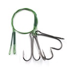 Поводок стальной NAMAZU Leader 1х7 Coated Green, d=0,39 мм, L=20 см, с двойным крючком 10694905 - фото 309645767