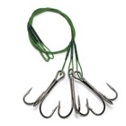 Поводок стальной NAMAZU Leader 1х7 Coated Green, d=0,42 мм, L=20 см, с тройным крючком 10694914 - фото 309645783