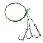 Поводок стальной NAMAZU Leader 1х7 Coated Green, d=0,42 мм, L=40 см, с двойным крючком 10694918 - фото 309645787