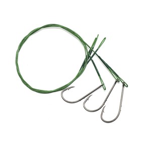 Поводок стальной NAMAZU Leader 1х7 Coated Green, d=0,42 мм, L=40 см, с одинарным крючком 10694921