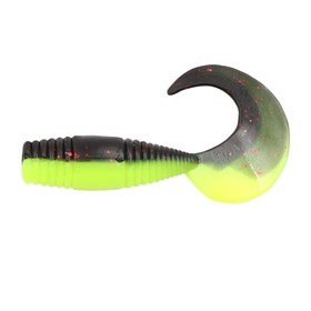 Твистер YAMAN PRO Spry Tail, 7.6 см, цвет #32-Black Red Flake/Chartreuse, упаковка 8 шт. 10696741