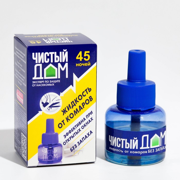 Дополнительный флакон-жидкость от комаров «Чистый дом», без запаха, 45 ночей - Фото 1