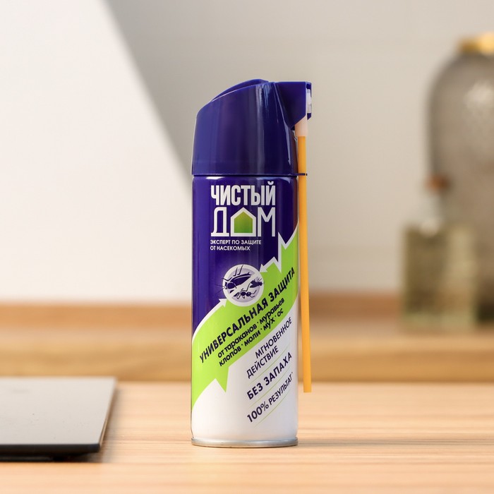 Аэрозоль дихлофос Инсектицид «Чистый дом», от летающих и ползающих насекомых, 150 мл - Фото 1