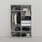 Шкаф-купе «Вера КР», 1200×600×2300 мм, ЛДСП/зеркало, с ящиками, цвет выбеленное дерево - Фото 2