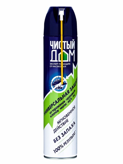 Аэрозоль от насекомых Чистый дом супер Универсальный двойное распыление 600 мл