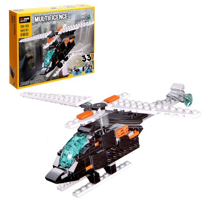 УЦЕНКА Конструктор блочный «Вертолёт», 33 варианта сборки, 256 деталей