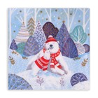 Новогодние салфетки бумажные GrandPero Deluxe «Умка», 3 слоя, 33х33 см, 20 шт - Фото 2