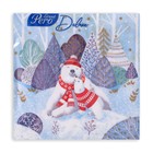Новогодние салфетки бумажные GrandPero Deluxe «Умка», 3 слоя, 33х33 см, 20 шт - Фото 3
