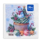 Салфетки новогодние бумажные Pero Prestige «Кексик», 3 слоя, 33×33 см, 20 шт. - Фото 3