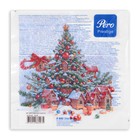 Салфетки новогодние бумажные Pero Prestige «Сказочный город», 3 слоя, 33×33 см, 20 шт. - Фото 4