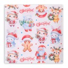 Салфетки новогодние бумажные Pero Prestige «Сказочные помощники», 3 слоя, 33×33 см, 20 шт. - Фото 1