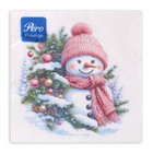 Салфетки новогодние бумажные «Милый снеговик», 3 слоя, 33×33, 20 шт. - Фото 3