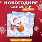 Салфетки бумажные новогодние Лилия «Зимнее утро», 2 слоя, 33х33 см, 20 шт - фото 5181002