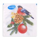 Салфетки новогодние бумажные Лилия «Снегирь», 2 слоя, 33×33 см, 20 шт. - Фото 2