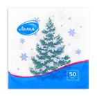Салфетки новогодние бумажные «Лесная красавица», 1 слой, 24×24 см, 50 шт. - Фото 2