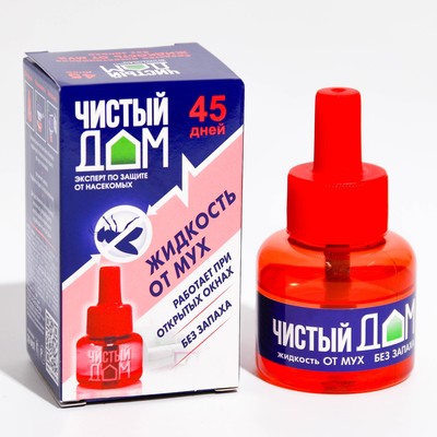 Дополнительный флакон-жидкость от мух и комаров «Чистый дом», без запаха, 45 дней