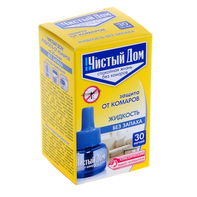 Дополнительный флакон-жидкость от комаров «Чистый дом», без запаха, 30 ночей