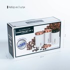 УЦЕНКА Банки жестяные для хранения сыпучих продуктов Prime, 9×15.5 см, 3 шт., цвет белый - Фото 3