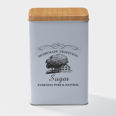 УЦЕНКА Банка для сахара «Дом и поле», 1.8 л, 19×12×8 см, цвет белый