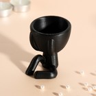 Подсвечник "Мистер Грин" черный 5,5х6,5х6,5 см - фото 25439938