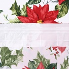 Комплект штор для кухни с подхватами «Доляна. Рождественские цветы», 2 шт., белые, 145×180 см 10643126