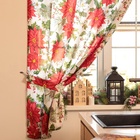 Комплект штор для кухни с подхватами «Доляна. Рождественские цветы», 2 шт., белые, 145×180 см - Фото 3