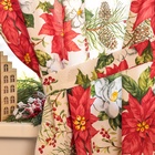 Комплект штор для кухни с подхватами «Доляна. Рождественские цветы», 2 шт., белые, 145×180 см - Фото 4