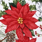 Комплект штор для кухни с подхватами «Доляна. Рождественские цветы», 2 шт., белые, 145×180 см 10643126