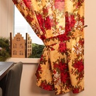 Комплект штор для кухни с подхватами «Доляна. Новогодние украшения», 2 шт., жёлтые, 145×180 см - Фото 2