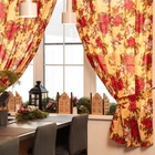 Комплект штор для кухни с подхватами «Доляна. Новогодние украшения», 2 шт., жёлтые, 145×180 см - Фото 4