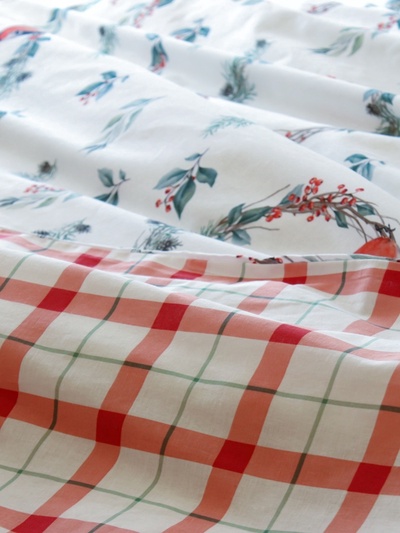 Постельное бельё евро «Этель. Снегири», поплин