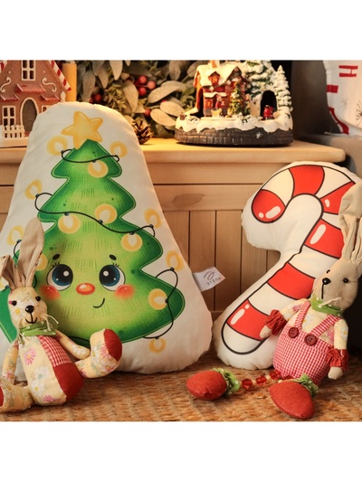 Подушка "Этель" "Милая ёлочка" 32х38 см, 100 п/э, велюр