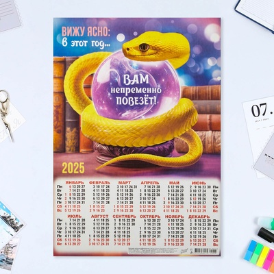 Календарь настенный 2025 год, листовой А3 30×42 см