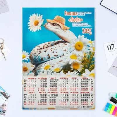 Календарь настенный 2025 год, листовой А3 30×42 см