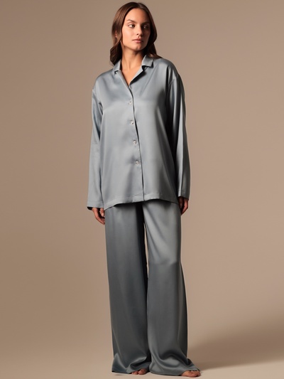 Пижама женская (рубашка, брюки) SL HOME Tensel Home, размер XL, голубая