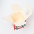 Подарочная коробка Новогодняя Кубик большой «Еловый Венок», для сладких подарков, 12?12?12 см (комплект 5 шт) - фото 52501539