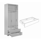 Шкаф прямой двухдверный «Зефир», 800×422×1900 мм, цвет белое дерево/серая эмаль - Фото 3