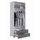 Шкаф прямой двухдверный «Зефир», 800×422×1900 мм, цвет белое дерево/серая эмаль - Фото 4