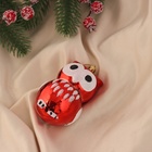 Ёлочные игрушки 2 шт. «Зимнее волшебство. Сова с большими глазами» пластик, 8.5×5 см, красный - Фото 2