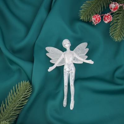 Ёлочная игрушка «Зимнее волшебство. Феечка» пластик, 13×8, белый