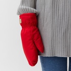 Варежки женские меховые MIST, размер 26 см, красные - Фото 3