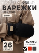Варежки женские с меховым утеплителем MIST, размер 26 см, чёрные - Фото 1