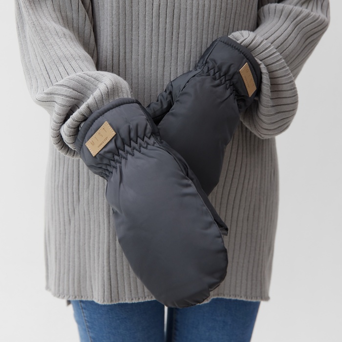 Варежки женские MIST, с меховым утепителем, размер 26 см, серые - Фото 1